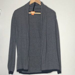 Navy Blue / White Striped Cardigan
